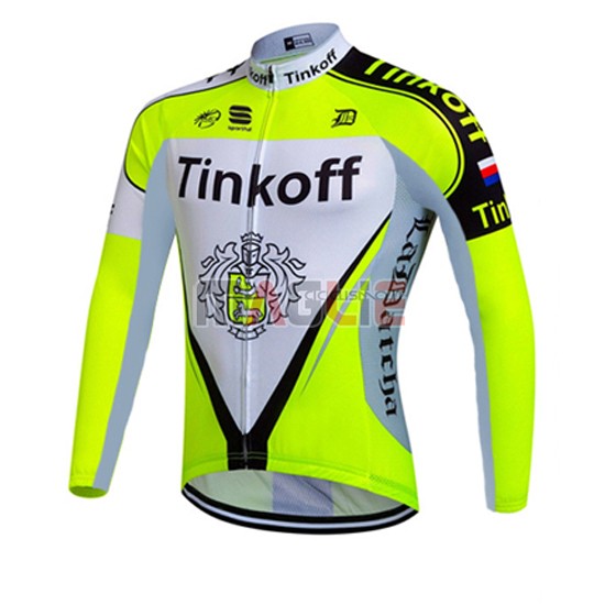 Maglia Tinkoff manica lunga 2016 verde e bianco